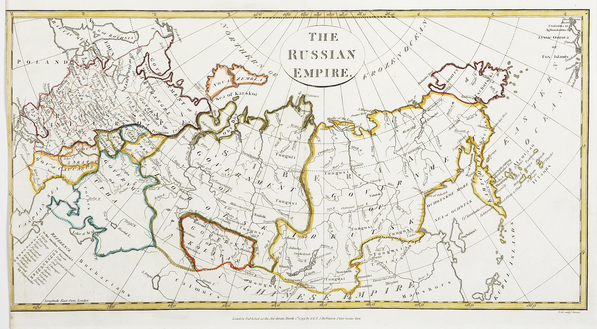 The Russian Empire. - Antique Map from 1800