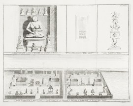 THAILAND-Sommonacadom environne d’Idoles, qui refpresentent ses Disciples. Espece de tableau qui est enveneration chez les Siamis, et ressemble peut etre aux Tabulae Votivae. Autres Idoles des Siamois. La Temple de Barkalam a Siam La lettre A. marque l’Edifice qui est proprement le Temple de Barkalam B. est une autre Pagode. RELIGIOUS THAILAND-Sommonacadom environne d'Idoles, qui refpresentent ses Disciples. Espece de tableau qui est enveneration chez les Siamis, et ressemble peut etre aux Tabulae Votivae. Autres Idoles des Siamois. La Temple de Barkalam a Siam La lettre A. marque l'Edifice qui est proprement le Temple de Barkalam B. est une autre Pagode.