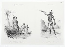 Nouvelle Ireland.  Costumes des habitans du Havre Carteret. / Archipel Viti.  Costumes des habitans de l'Ile Vatou-Lele.