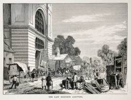 The last exhibits arriving. - Antique Print from 1879