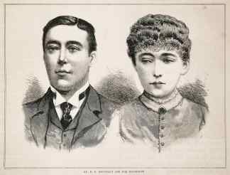Mr. D. G. Boucicault and Miss Boucicault. - Antique Print from 1885