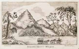 Burning Mount-Wingen. - Antique View from 1838