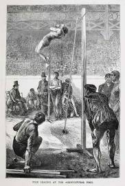 Pole leaping at the Agricultural Hall.