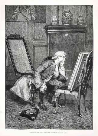 The Last Purchase. - Antique Print from 1877