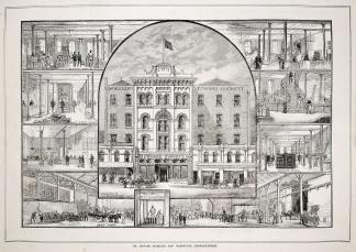 Mr. Edward Duckett's new warehouse, Lonsdale-Street - Antique Print from 1885