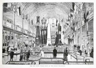 The New South Wales court at the Sydney Exhibition. - Antique Print from 1879