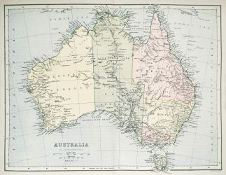 Australia - Antique Map from 1890