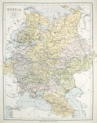 Russia - Antique Map from 1890