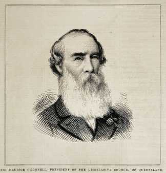 Sir Maurice O'Connell, president of the Legislative Council of Queensland. - Antique Print from 1876