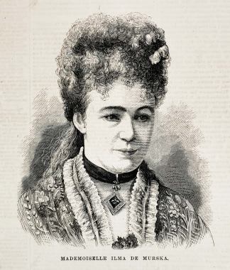 Mademoiselle Ilma de Murska. - Antique Print from 1875