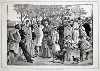 Suburban sketches : St. Kilda esplanade on Saturday afternoon. - Antique Print from 1882