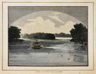 Junction of the rivers Murray and Darling. - Antique View from 1884