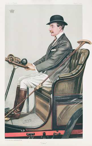 "Cabs" - Antique Print from 1903