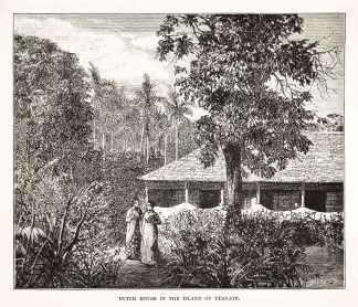 Dutch House in the Island of Ternate. - Antique View from 1890