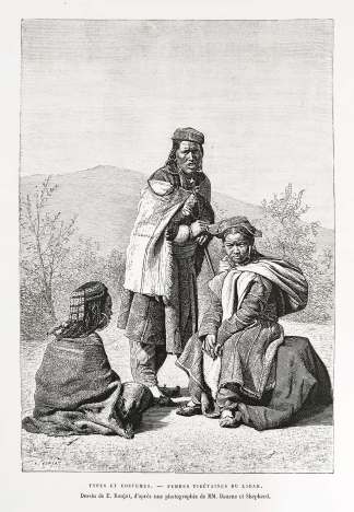 Types et costumes. - Femmes Tibetaines du Ladak. - Antique Print from 1876