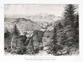 Simla.- Vue generale prise de la colline de Djako. - Antique Print from 1876