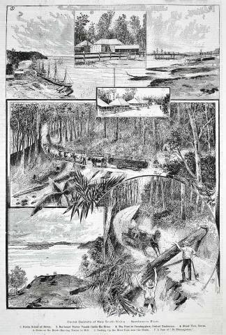 Coastal Districts of New South Wales.-Nambucca River. - Antique View from 1886