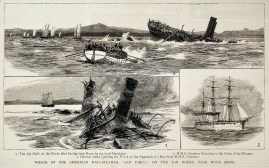 Wreck of the American Mail-Steamer, "San Pablo," on the Tan Rocks, near Hong Kong.