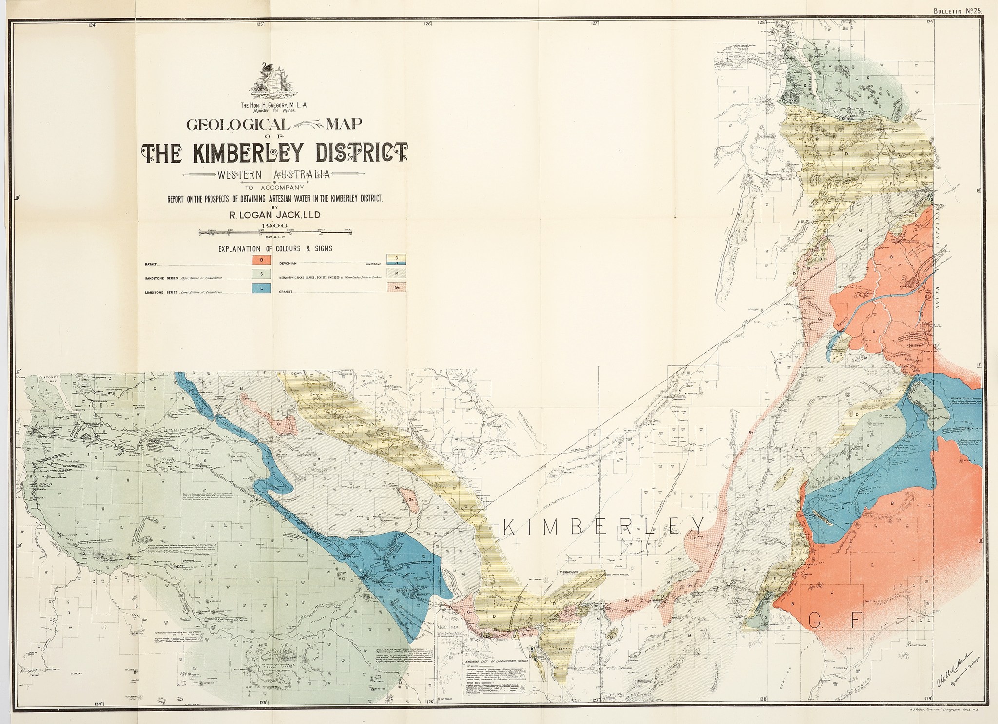 Geological Map Of The Kimberley District Western Australia
