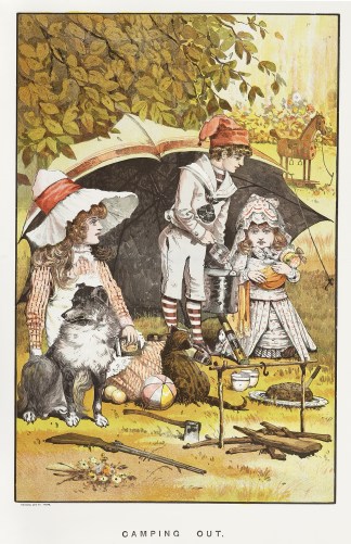 Camping out. Children