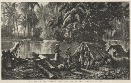 Polynesian Sketches – A Native bridge in the Island of Savai. PACIFIC ISLANDS Polynesian Sketches - A Native bridge in the Island of Savai.