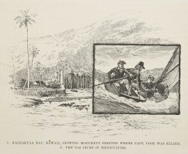1. Kaleakula Bay, Hawaii, showing monument erected… PACIFIC ISLANDS