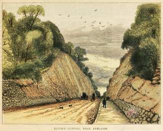 SA-Blyth's Cutting, near Adelaide. - Antique View from 1875