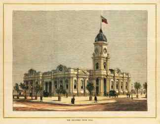 VIC-The Caulfield Shire Hall. - Antique View from 1885