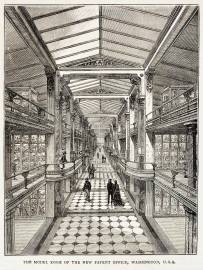 The Model Room of the New Patent Office, Washington, U.S.A. - Antique Print from 1880