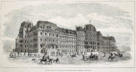 The Army and Navy Buildings of the United States Government, Washington. - Antique Print from 1881