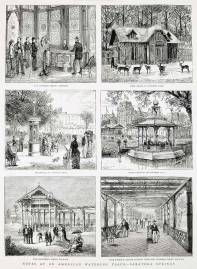 Notes at an American Watering Place, Saratoga Springs. - Antique Print from 1878