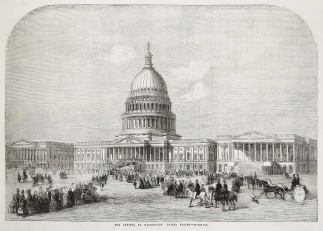 The Capitol at Washington United States. - Antique Print from 1859