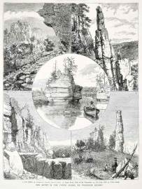 Our artist in the United States, XX. - Wisconsin Scenery. - Antique Print from 1877