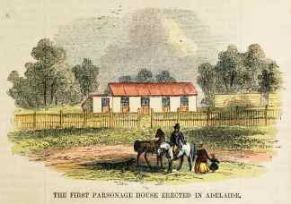 First Parsonage House Erected in Adelaide. - Antique View from 1853