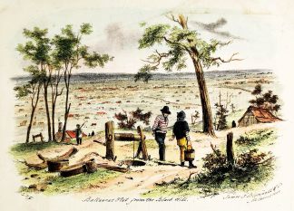 Ballaarat Flat from the Black Hill. sic - Antique View from 1855