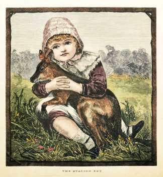 The Station Pet. - Antique Print from 1883