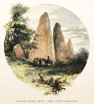 Granite Rocks, Mount Kosciusko. - Antique View from 1886