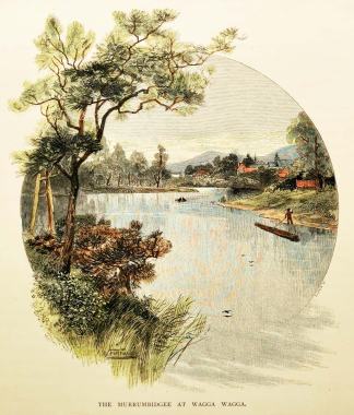The Murrumbidgee at Wagga Wagga - Antique View from 1886