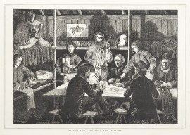 Station Life.-The Men's Hut at Night.