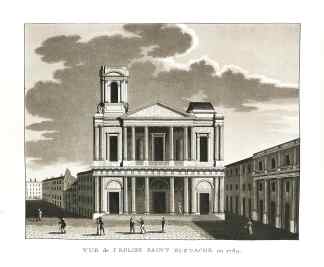 Vue de l'eEglise Saint Eustache en 1789. - Antique View from 1809