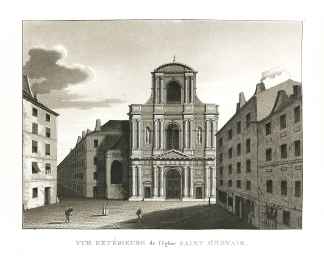 Vue extérieure de l'Eglise Saint Gervais. - Antique View from 1809