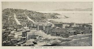 The Golden Gate, San Francisco. - Antique Print from 1876