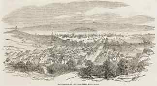 San Francisco in 1851: with Yerba Buena Island. - Antique View from 1851