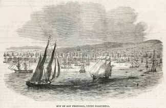 Bay of San Francisco, Upper California. - Antique View from 1849