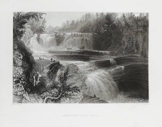 Trenton High Falls. - Antique View from 1845