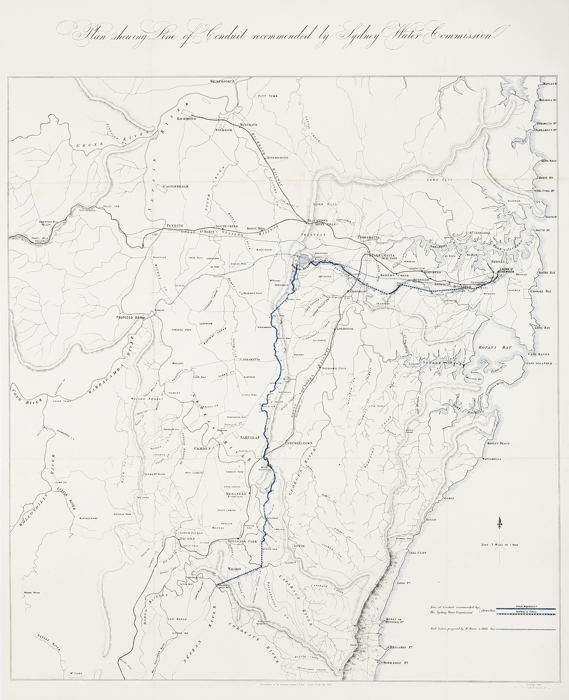 Plan Showing Line of Conduit by the Sydney Water Commission