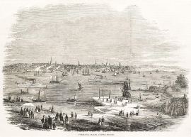 Portland, Maine, United States. - Antique View from 1859