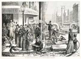 The American Centennial Exhibition, One of the Principal Streets in Philadelphia. - Antique Print from 1876