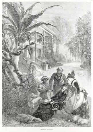 Christmas in Florida. - Antique Print from 1876