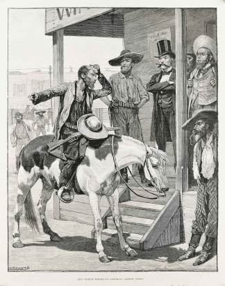 The Indian Rising in America: Latest News! - Antique Print from 1891